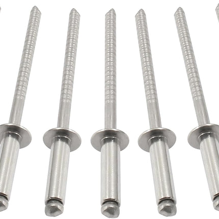 100pcs 1/8" x 1/2" Blind Rivets, 3.2mm x 13mm Round Head Stainless Steel Pop Rivets for Luggage Automobile Sheet Metal