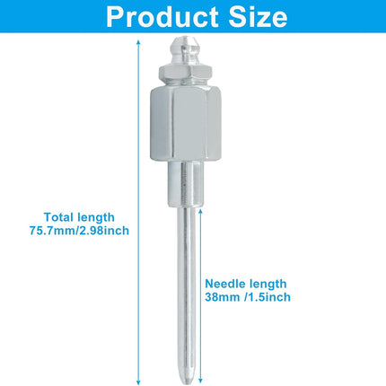 Grease Needle Nozzle, Nose Grease Dispenser Grease Gun Fittings and Gun Tips, Narrow Needle Greaser Adapter with 1/8 Inch NPT Threads for Hydraulic Systems/Mechanics (1 Pack)