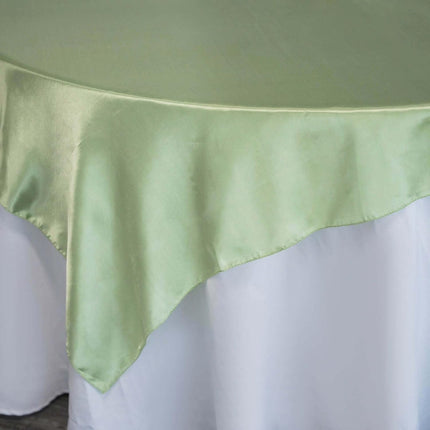 Efavormart 60" Satin Square Tablecloth Overlay for Wedding Catering Party Table Decorations SAGE Green Square Tablecloth Cover