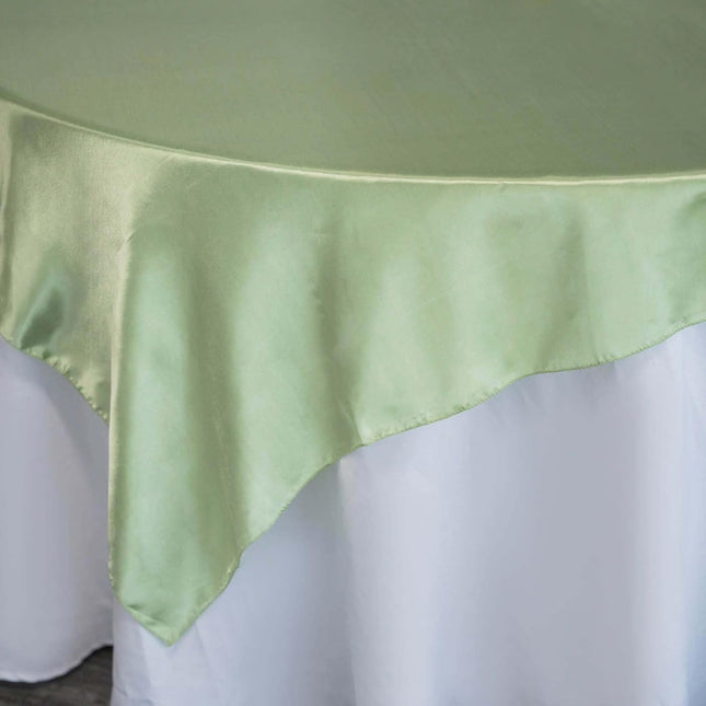 Efavormart 60 Satin Square Tablecloth Overlay for Wedding Catering Party Table Decorations SAGE Green – product detail
