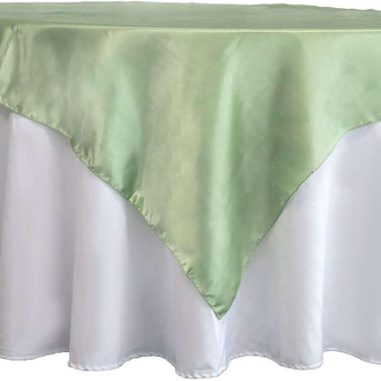 Efavormart 60" Satin Square Tablecloth Overlay for Wedding Catering Party Table Decorations SAGE Green Square Tablecloth Cover