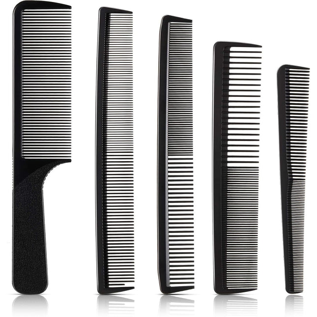 5 Pieces Hair Cutting Comb Barber Hair Styling Combs Fine Teeth Carbon Hairbrush Set Anti