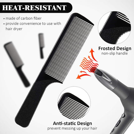 5 Pieces Hair Cutting Comb Barber Hair Styling Combs Fine Teeth Carbon Hairbrush Set Anti Static Heat Resistant Hairdressing Tapered Hairbrush for Men Women