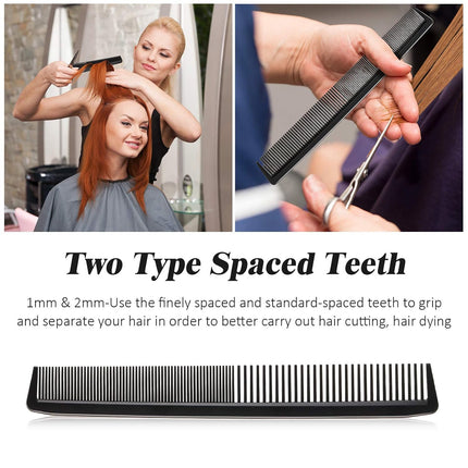 5 Pieces Hair Cutting Comb Barber Hair Styling Combs Fine Teeth Carbon Hairbrush Set Anti Static Heat Resistant Hairdressing Tapered Hairbrush for Men Women