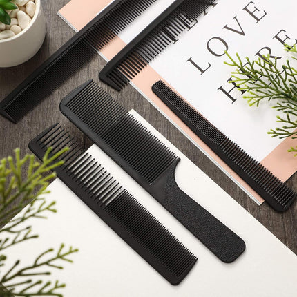 5 Pieces Hair Cutting Comb Barber Hair Styling Combs Fine Teeth Carbon Hairbrush Set Anti Static Heat Resistant Hairdressing Tapered Hairbrush for Men Women