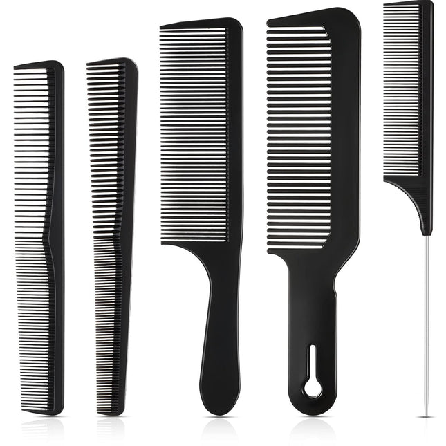 5 Pieces Hair Cutting Comb Set Carbon Fiber Barber Comb Hair Styling Combs Fine Teeth V1258-DP02-A-2307