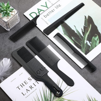 5 Pieces Hair Cutting Comb Set, Carbon Fiber Barber Comb Hair Styling Combs Fine Teeth Anti Static Heat Resistant Hairdressing Tapered Comb for Men Women