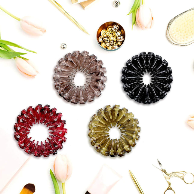4 Pcs Women's Hair Accessories Bun Clips for Hair Bird Nest Clip Lazy Birds Nest Plate Hairpin Accessories – product detail