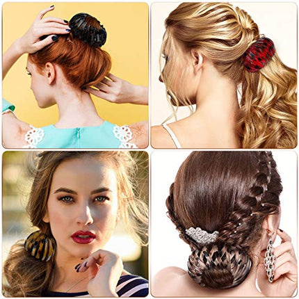 4 Pcs Women's Hair Accessories Bun Clips for Hair Bird Nest Clip Lazy Birds Nest Plate Hairpin Accessories for Women Friendship Gift Christmas Gifts
