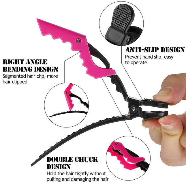 Hair Comb Set 8 Pieces Rat Tail Combs Teasing Combs and Hand-held Alligator Clips Carbon – product detail