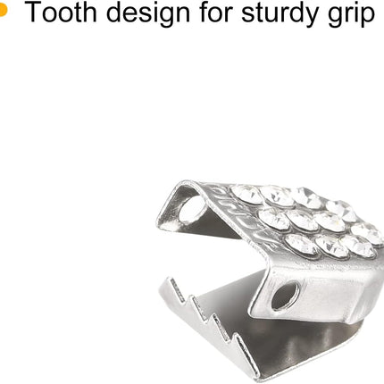 Shoelace End Clips 10x7mm Stainless Steel No Tie Shoe Lace Tips Head Bling Type, Silver Tone 30 Pcs