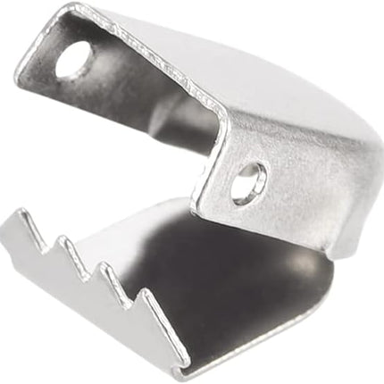 Shoelace End Clips 10x7mm Stainless Steel No Tie Shoe Lace Tips Head Bling Type, Silver Tone 30 Pcs