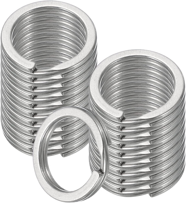 20pcs Split Keychain Rings 15mm Round Flat Keyrings Stainless Steel Open Key Chain Ring Dog