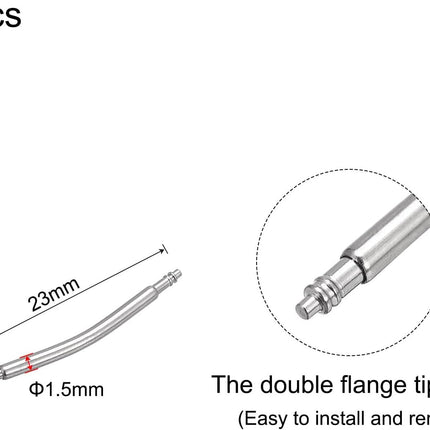 20mm Curved Spring Bar Pins 1.5mm Dia Stainless Steel Double Flanged End Watch Band Link Pin 20pcs
