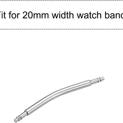 20mm Curved Spring Bar Pins 1.5mm Dia Stainless Steel Double Flanged End Watch Band Link Pin 20pcs