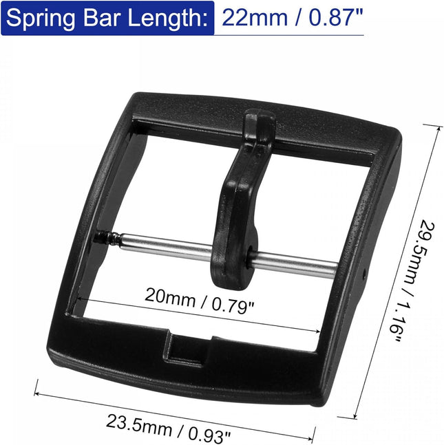 Watch Strap Clasp Replacement Plastic Buckle for 20mm Width Watch Bands Black 2 Pcs – product detail