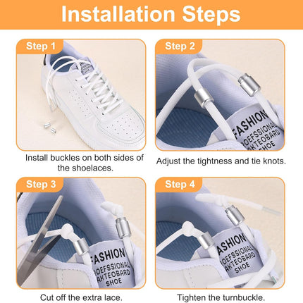 Shoe Laces Buckle Lock Alloy No Tie Shoelace Turnbuckle for Sneaker Casual Shoes