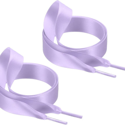 35" 39" 47" 55" Satin Ribbon Shoelaces Wide Silk Flat Shoe Laces Shoestring Silky Sneakers Shoelaces