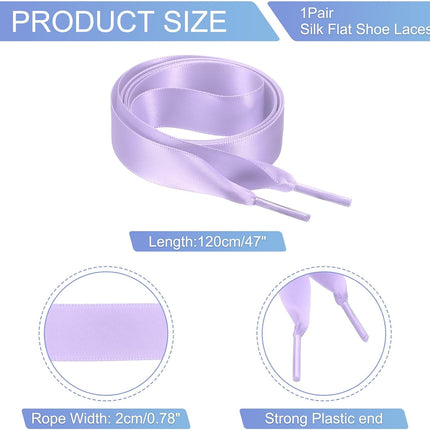 35" 39" 47" 55" Satin Ribbon Shoelaces Wide Silk Flat Shoe Laces Shoestring Silky Sneakers Shoelaces