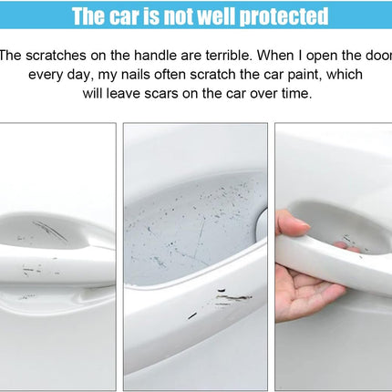 8PCS Car Door Handle Scratch Protectors, Carbon Fiber Car Door Handle Bowl Sticker, Universal Auto Doors Handles Paint Guard Cover, Doors Handles Cup Protective Film for Cars (Black)
