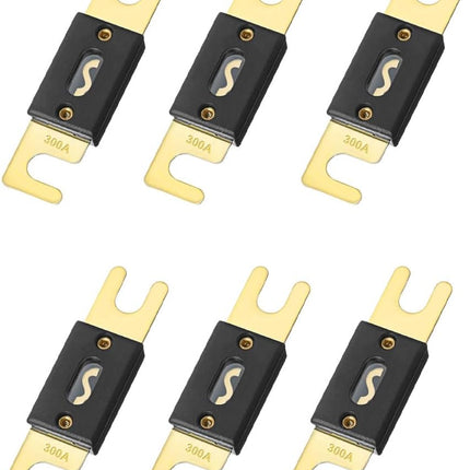 6PCS 300Amp/300A ANL Fuse, Blade Fuse for Marine Car Vehicle Audio and Video System, ANL Inline Fuse Gold Plated Fuse 32V for Inverters and Other Current Applications (300Amp)