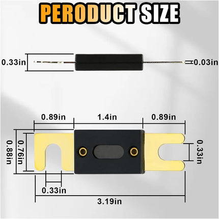 6PCS 300Amp/300A ANL Fuse, Blade Fuse for Marine Car Vehicle Audio and Video System, ANL Inline Fuse Gold Plated Fuse 32V for Inverters and Other Current Applications (300Amp)
