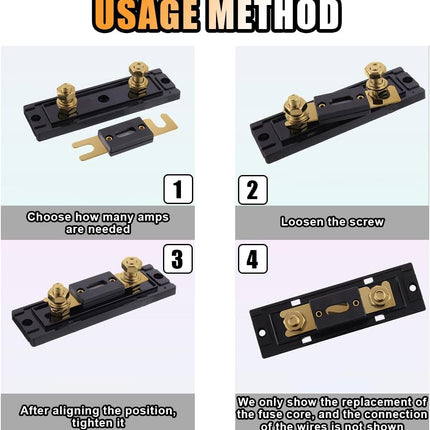 6PCS 300Amp/300A ANL Fuse, Blade Fuse for Marine Car Vehicle Audio and Video System, ANL Inline Fuse Gold Plated Fuse 32V for Inverters and Other Current Applications (300Amp)