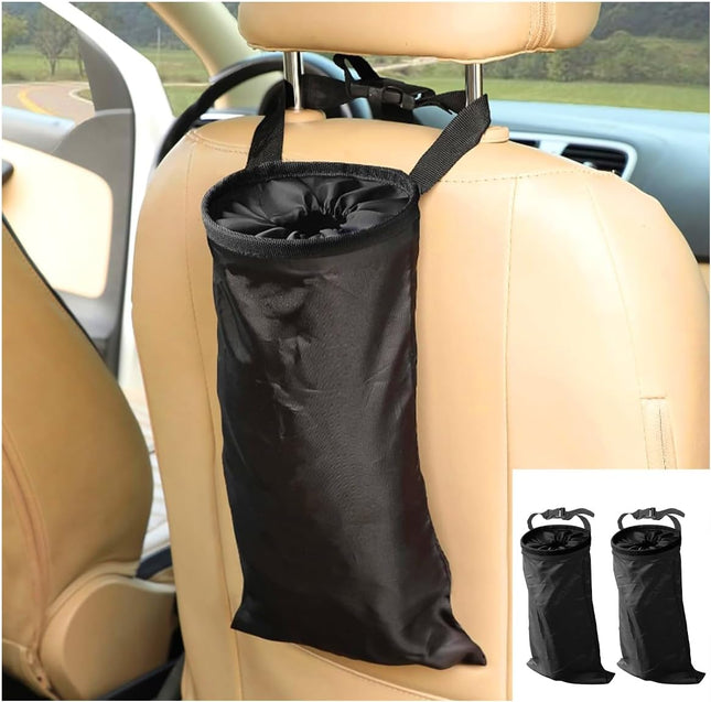 2PCS Car Trash Bag Auto Portable Trash Can Universal Hanging Car Garbage Bag Waterproof Garbage
