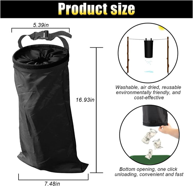 2PCS Car Trash Bag Auto Portable Trash Can Universal Hanging Car Garbage Bag Waterproof Garbage – product detail