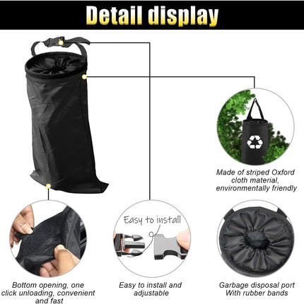 2PCS Car Trash Bag, Auto Portable Trash Can Universal Hanging Car Garbage Bag, Waterproof Garbage Can with Elastic Opening, Car Organizer Auto Accessories for Car, Home, Outdoor