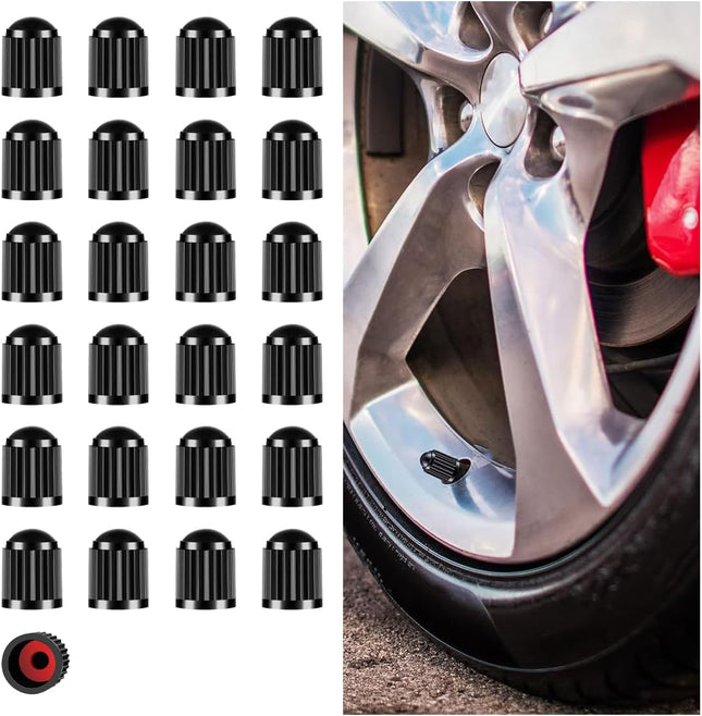 25PCS Tire Valve Stem Caps Airtight Seal Stem Covers with O Rubber Ring Car Tire V1258-DP02-A-2342
