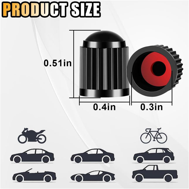 25PCS Tire Valve Stem Caps Airtight Seal Stem Covers with O Rubber Ring Car Tire – product detail