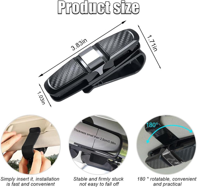 2PCS Glasses Holders for Car Sun Visor Glasses Clip Organizer Sunglasses Eyeglasses Mount with – product detail