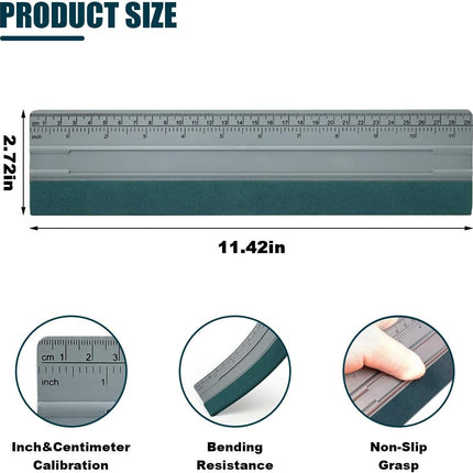 12 Inch Vinyl Wrap Squeegee, Window Tint Squeegee Installation Tool with Ruler 15CM & Suede Felt Edge, Car Vinyl Wrap Scraper Tool for Sign-Making Graphic Wallpaper Film Smoothing (12 Inch)