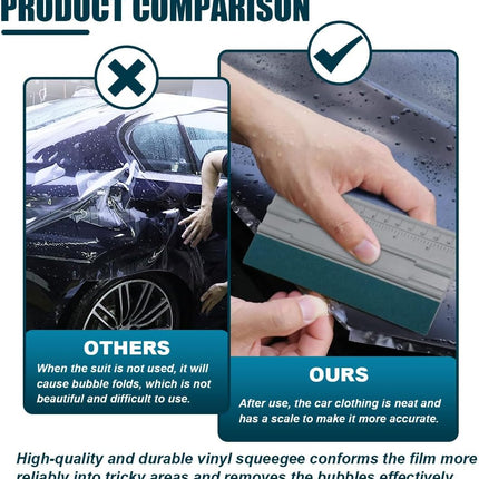 12 Inch Vinyl Wrap Squeegee, Window Tint Squeegee Installation Tool with Ruler 15CM & Suede Felt Edge, Car Vinyl Wrap Scraper Tool for Sign-Making Graphic Wallpaper Film Smoothing (12 Inch)