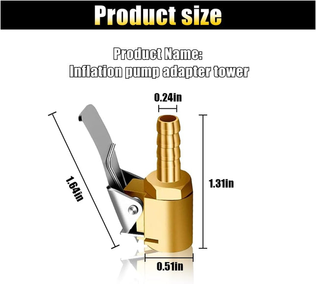 2PCS 1/4 Brass Locking Tire Air Chucks Portable Barb Lock No Leakage Air Chuck Adapter Locking (Barb – product detail