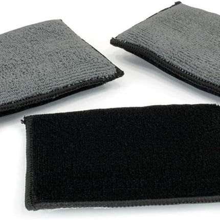 3PCS 5"×3" Car Interior Scrubbing Sponges, Microfiber Car Wash Sponges, Auto Detailing Scrub Pads, Interior Cleaning Sponges for Car Leather, Plastic, Vinyl, Upholstery (Gray Black)
