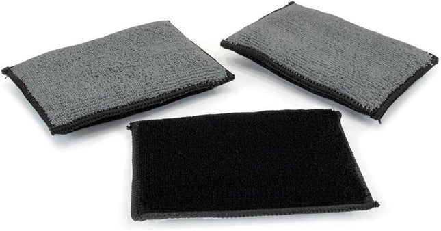 3PCS 5 x 3 Car Interior Scrubbing Sponges Microfiber Car Wash Sponges Auto Detailing Scrub Pads (Gray