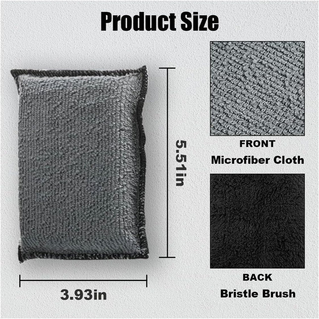 3PCS 5 x 3 Car Interior Scrubbing Sponges Microfiber Car Wash Sponges Auto Detailing Scrub Pads (Gray – product detail