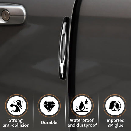 4PCS Car Door Edge Guards, Auto Side Door Protector Car Door Self Adhesive Anti-Collision Trim Strip, Universal Car Body Anti-Scratch Bumper Guard for Car SUV Truck (Black)