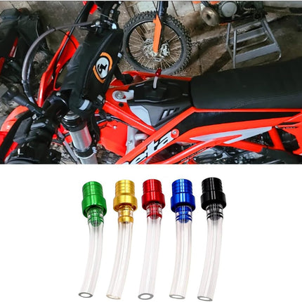 5PCS Motorcycle Gas Fuel Tank Cap Breather Hose, Universal CNC Gas Cap Valve Vent, Breathing Valve Tube Compatible with ATV Quad CRF YZF RMZ KLX DRZ Pit Dirt Bike Motorcycle