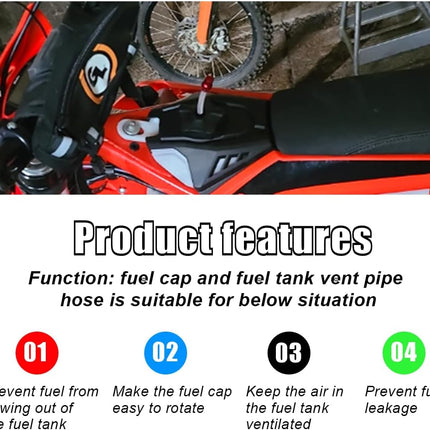 5PCS Motorcycle Gas Fuel Tank Cap Breather Hose, Universal CNC Gas Cap Valve Vent, Breathing Valve Tube Compatible with ATV Quad CRF YZF RMZ KLX DRZ Pit Dirt Bike Motorcycle
