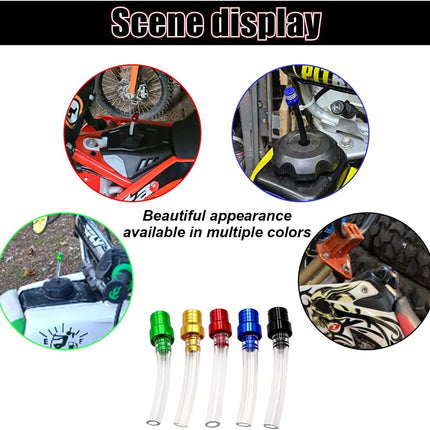 5PCS Motorcycle Gas Fuel Tank Cap Breather Hose, Universal CNC Gas Cap Valve Vent, Breathing Valve Tube Compatible with ATV Quad CRF YZF RMZ KLX DRZ Pit Dirt Bike Motorcycle