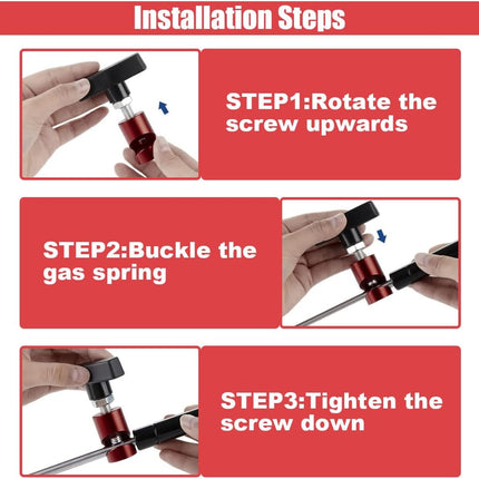 Car Lift Support Clamp, Hood Strut Clamp Spark Plug Caliper 2-in-1 Tool, Car Hoods Prop Rod Hood Stay Holder, Universal Auto Support Rod Retainer Accessories for Cars (Red)
