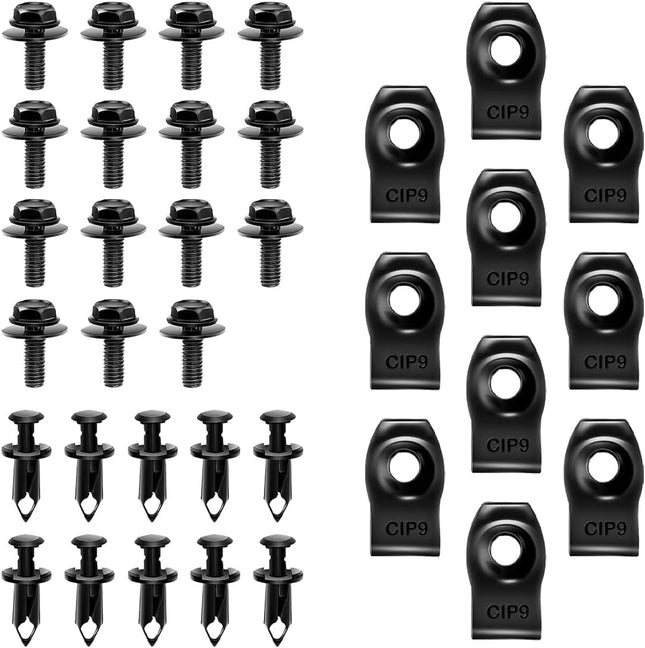 35PCS Car Body Bolts & Extruded U-Nuts Clips V1258-DP02-A-2356