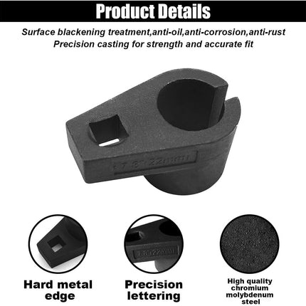 Car Offset Oxygen Sensor Socket, 3/8-Inch Drive, 7/8-Inch (22mm), Side Wire Gate Accesses Sensor for Protect Wire from Damage, Universal Car Accessories for Most Cars (3/8)