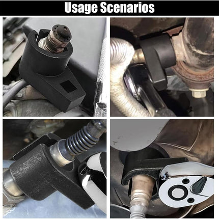 Car Offset Oxygen Sensor Socket, 3/8-Inch Drive, 7/8-Inch (22mm), Side Wire Gate Accesses Sensor for Protect Wire from Damage, Universal Car Accessories for Most Cars (3/8)