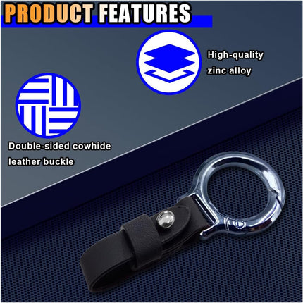 Carabiner Key Ring Clip, Car Fob Key Keychain Holder Car Keychain Clip for Men Women, Key Ring Belt Holder (Black)