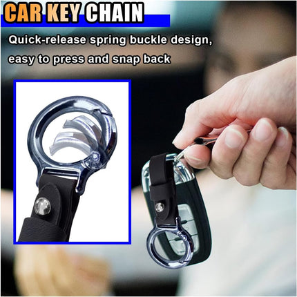 Carabiner Key Ring Clip, Car Fob Key Keychain Holder Car Keychain Clip for Men Women, Key Ring Belt Holder (Black)