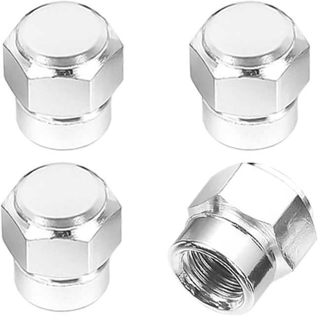 4PCS Car Tire Valve Stem Cap Aluminum Car Hexagon Valve Cover Leak-Proof Dustproof Car Tire Cap